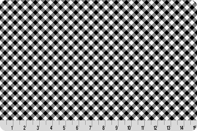 Shannon Fabrics Quilting Cuddle Barely Basics Gingham Black 1.5mm 44" Wide Minky Fabric