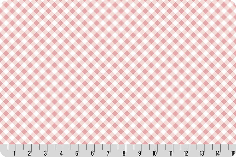 Shannon Fabrics Quilting Cuddle Barely Basics Gingham Seashell 1.5mm 44" Wide Minky Fabric