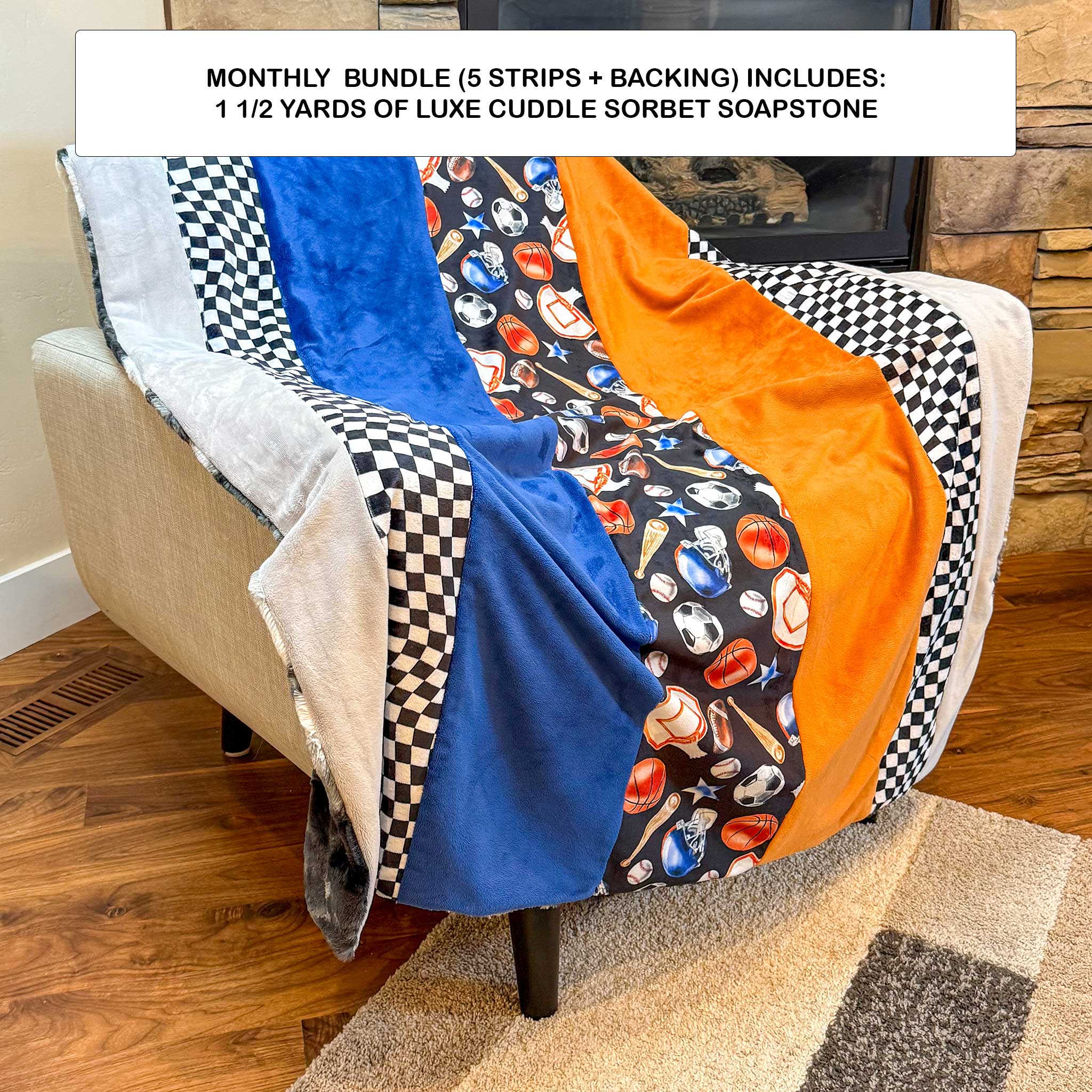 Monthly Bundle 5 Pack of 10" x 60" Cuddle Strips (Aug26) - Shannon Fabrics
