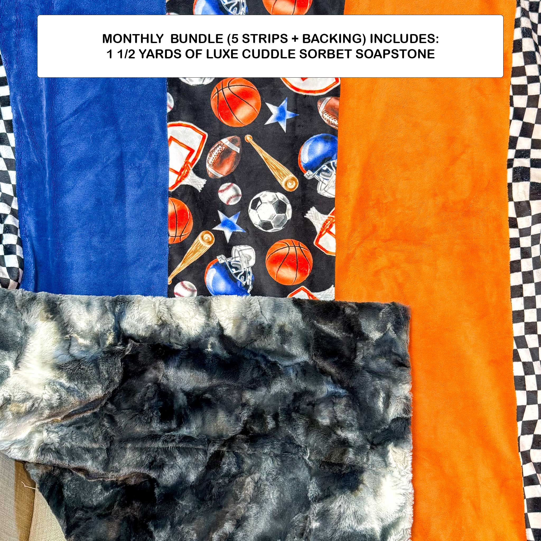 Monthly Bundle 5 Pack of 10" x 60" Cuddle Strips (Aug26) - Shannon Fabrics