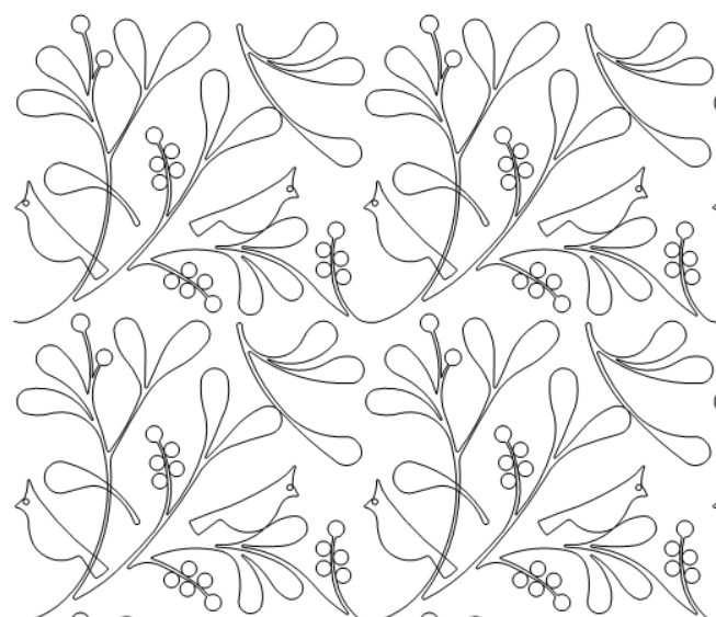 Cardinal Berries quilting pattern
