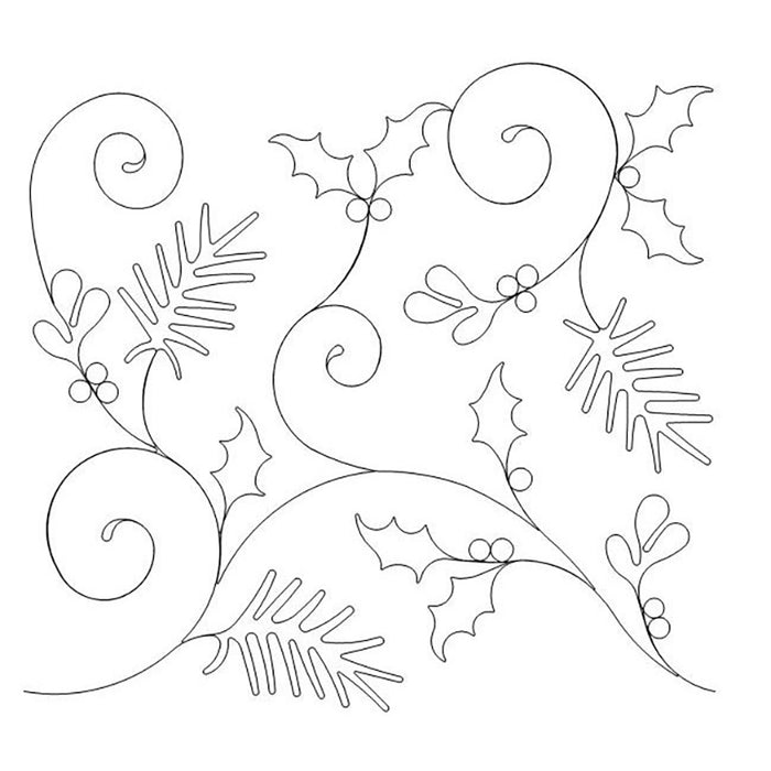 Holly Mistletoe & Pine quilting pattern