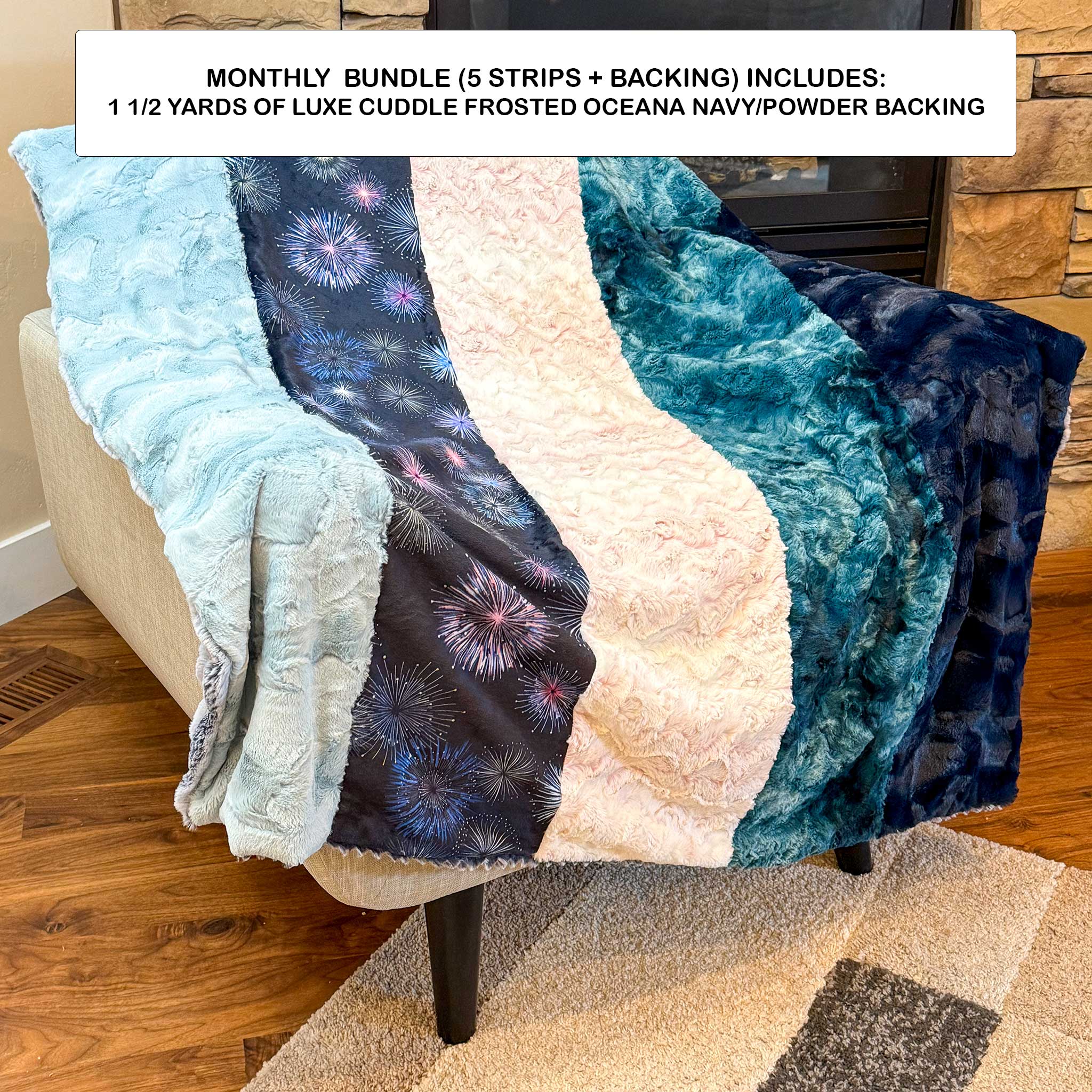 Monthly Bundle 5 Pack of 10" x 60" Luxe Cuddle Strips (July26) - Shannon Fabrics