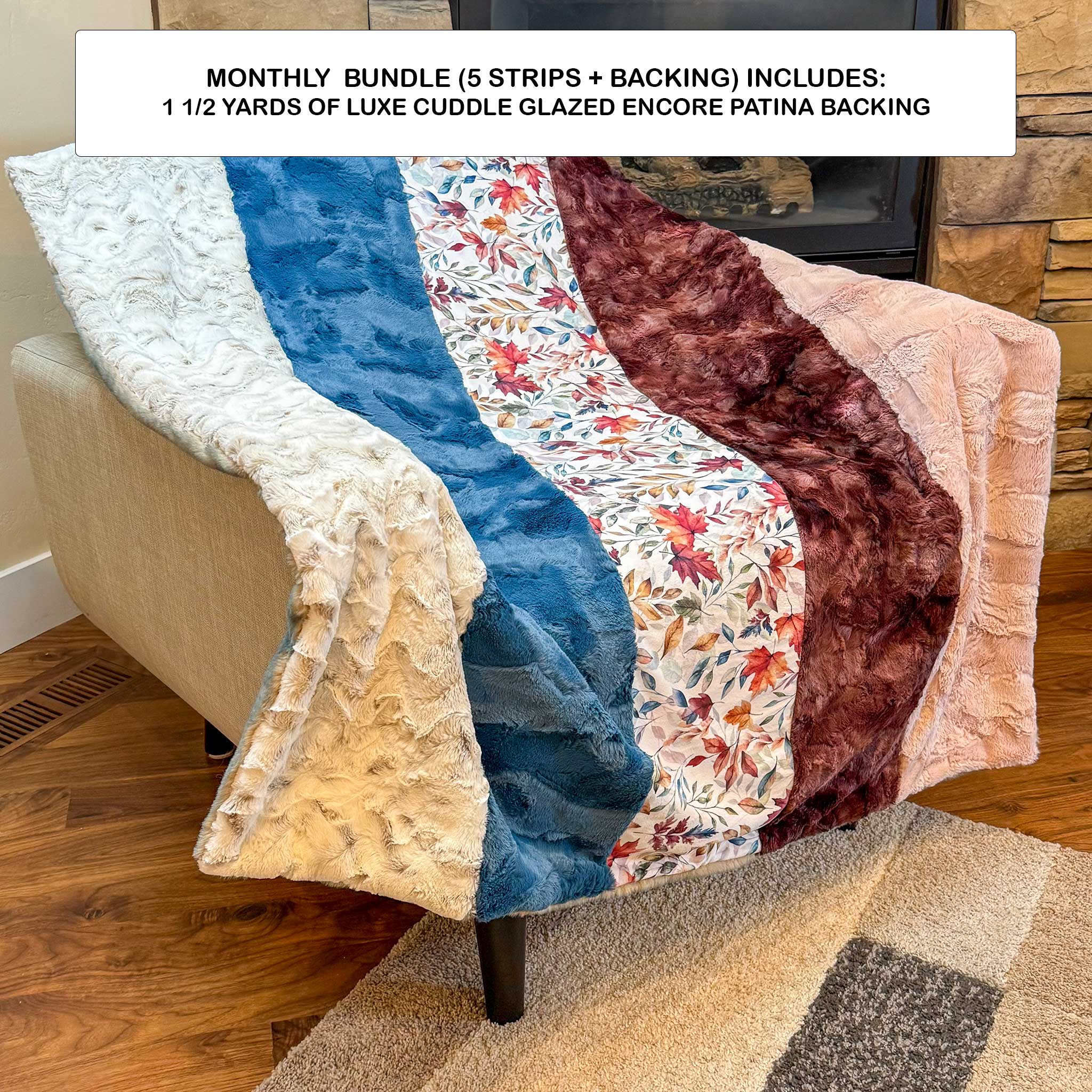 Monthly Bundle 5 Pack of 10" x 60" Luxe Cuddle Strips (Sep26) - Shannon Fabrics