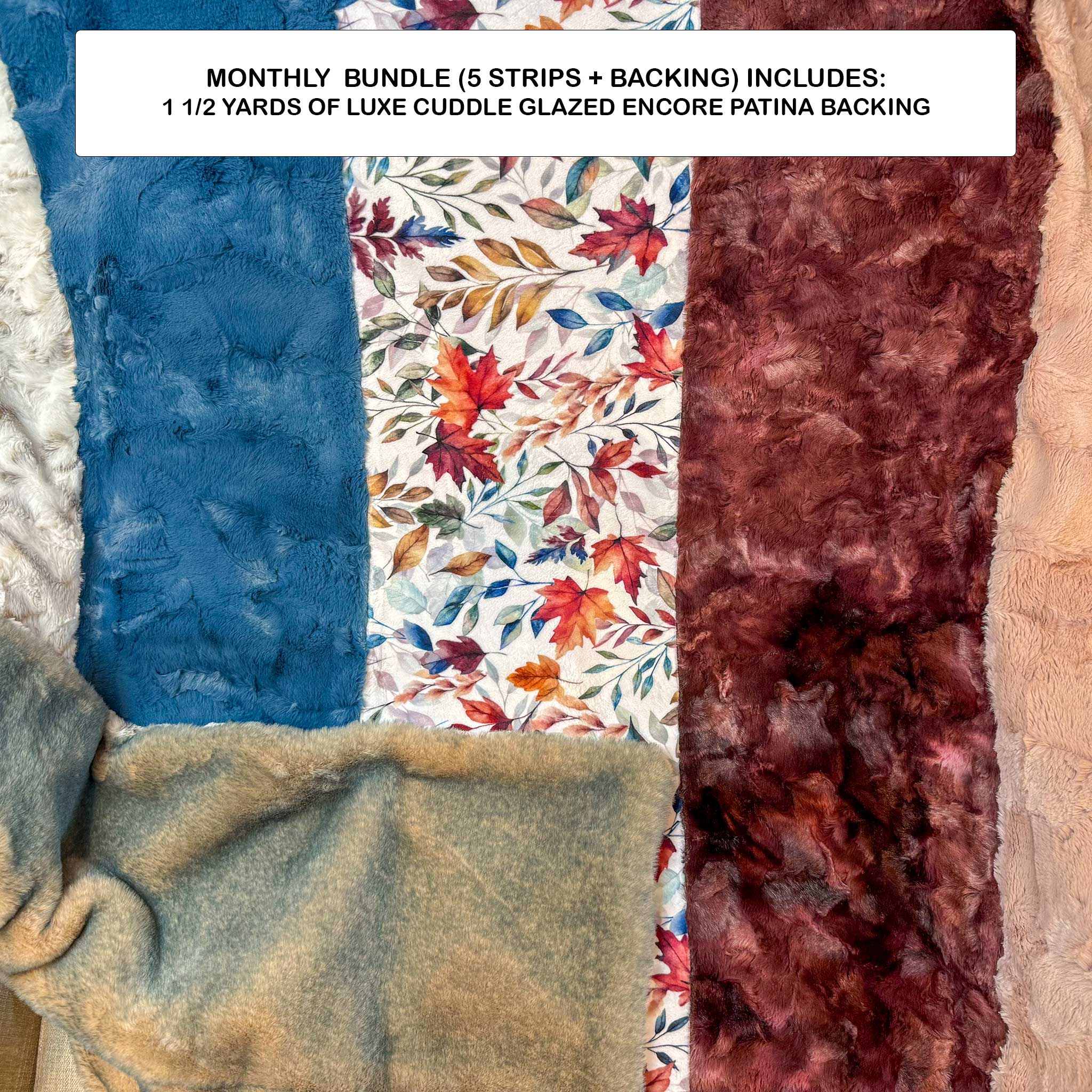 Monthly Bundle 5 Pack of 10" x 60" Luxe Cuddle Strips (Sep26) - Shannon Fabrics