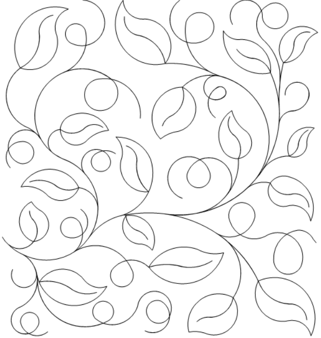 Leaf and Curl quilting pattern