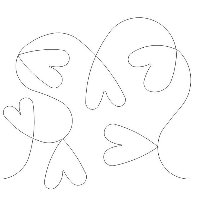Primitive Hearts quilting pattern