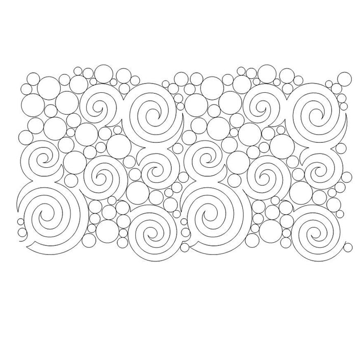 Spiral and Bubbles quilting pattern