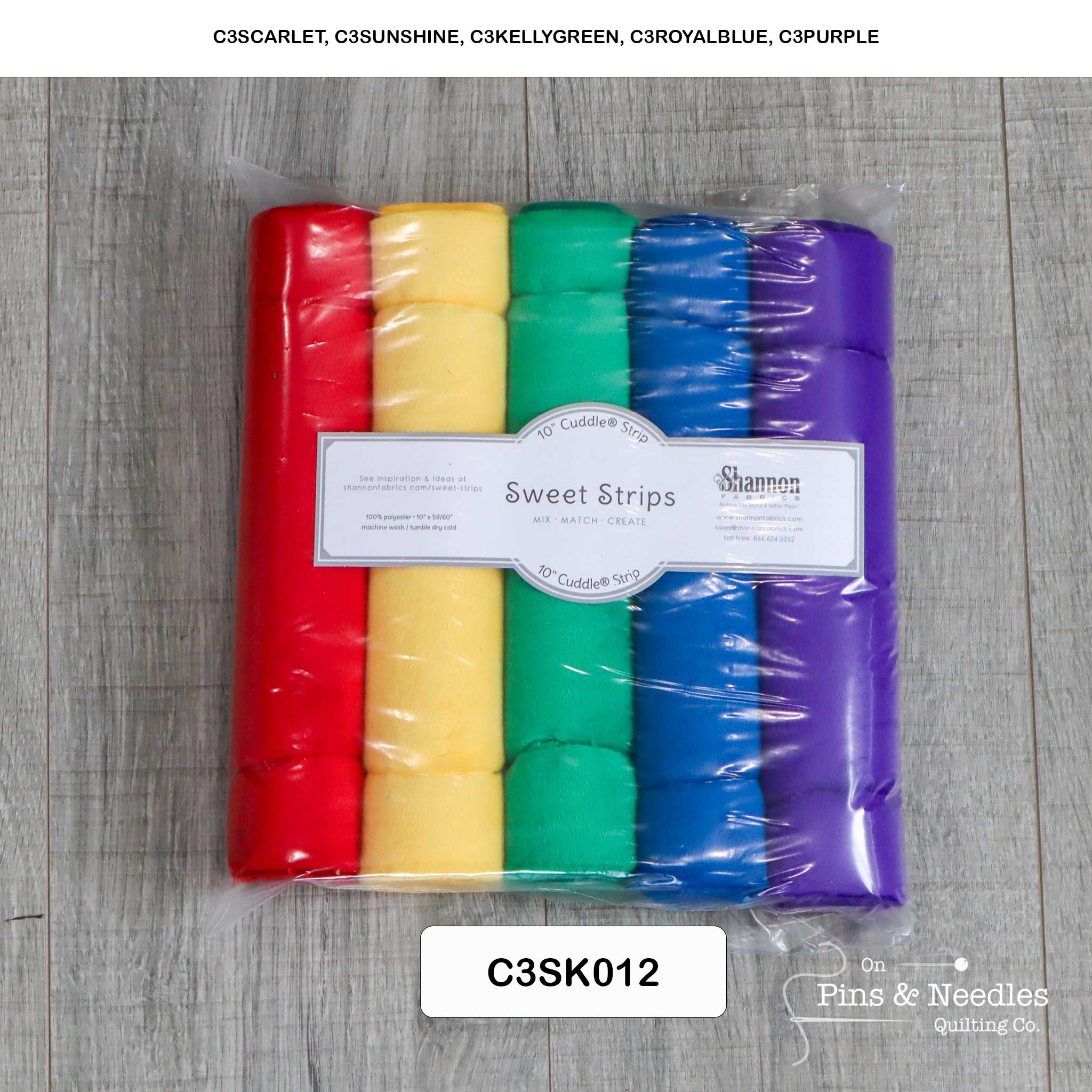 Limited Bundles 5 Pack of 10" x 60" Cuddle Strips - Shannon Fabrics - On Pins & Needles Quilting Co.