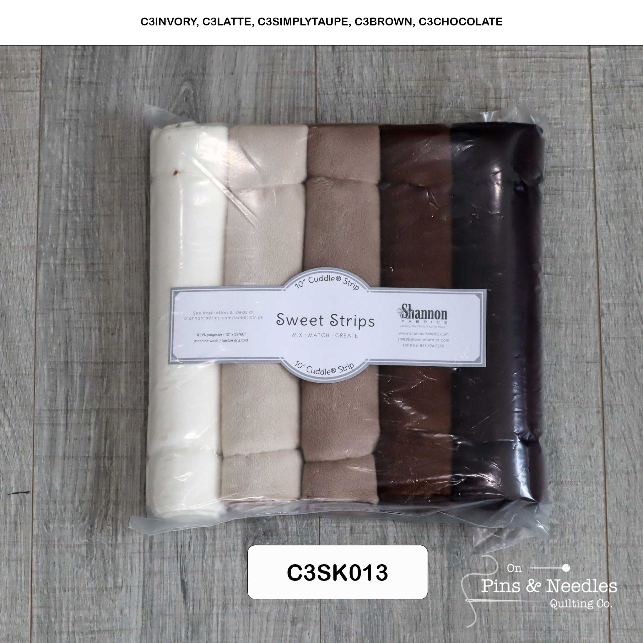 Limited Bundles 5 Pack of 10" x 60" Cuddle Strips - Shannon Fabrics - On Pins & Needles Quilting Co.