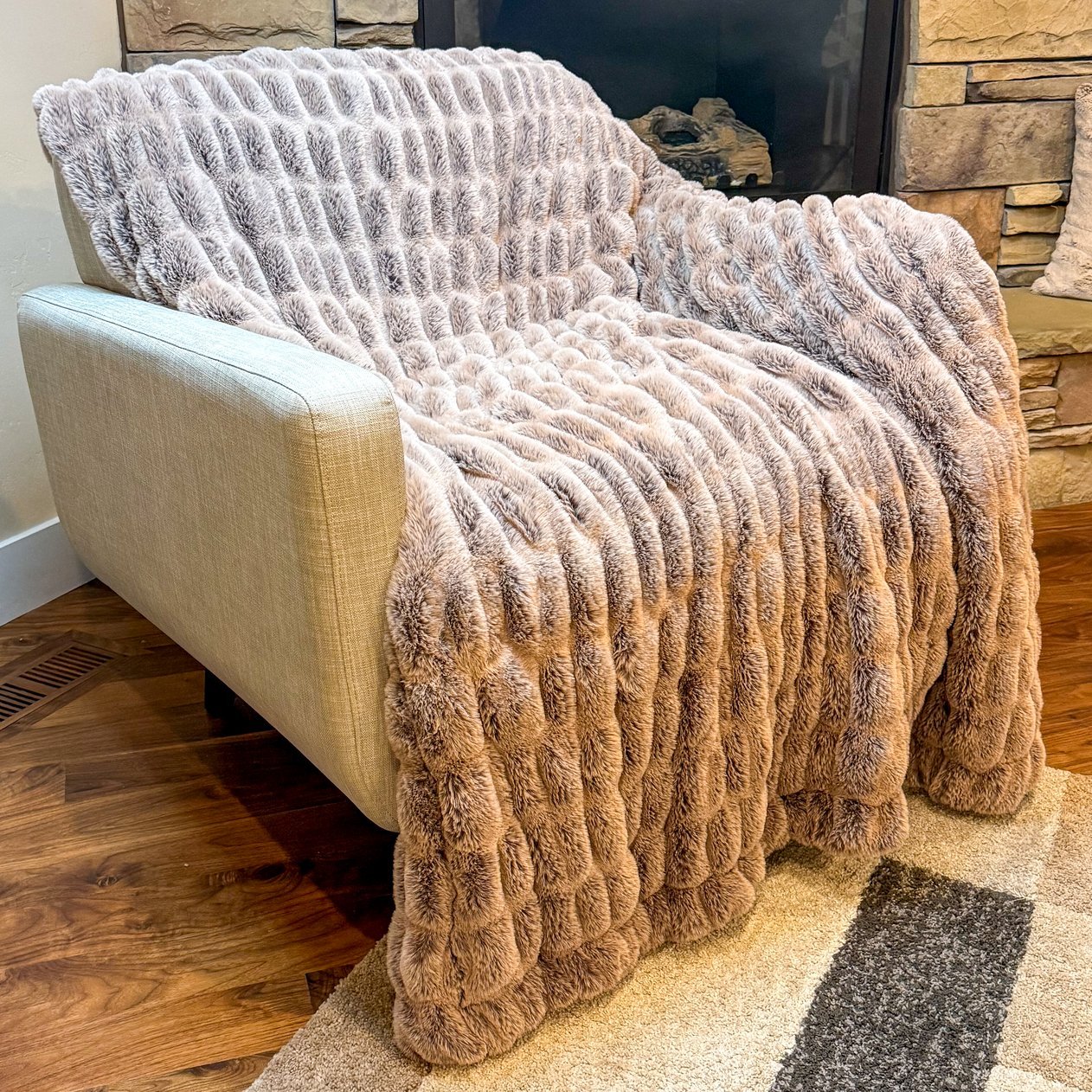 Minky Cuddle Blanket Luxe Iced Milan Chocolate/Almond - On Pins & Needles Quilting Co.