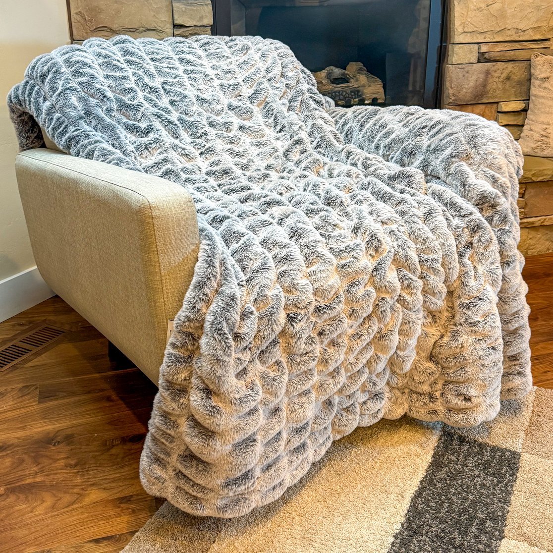 Minky Cuddle Blanket Luxe Iced Milan Silver Pine - On Pins & Needles Quilting Co.