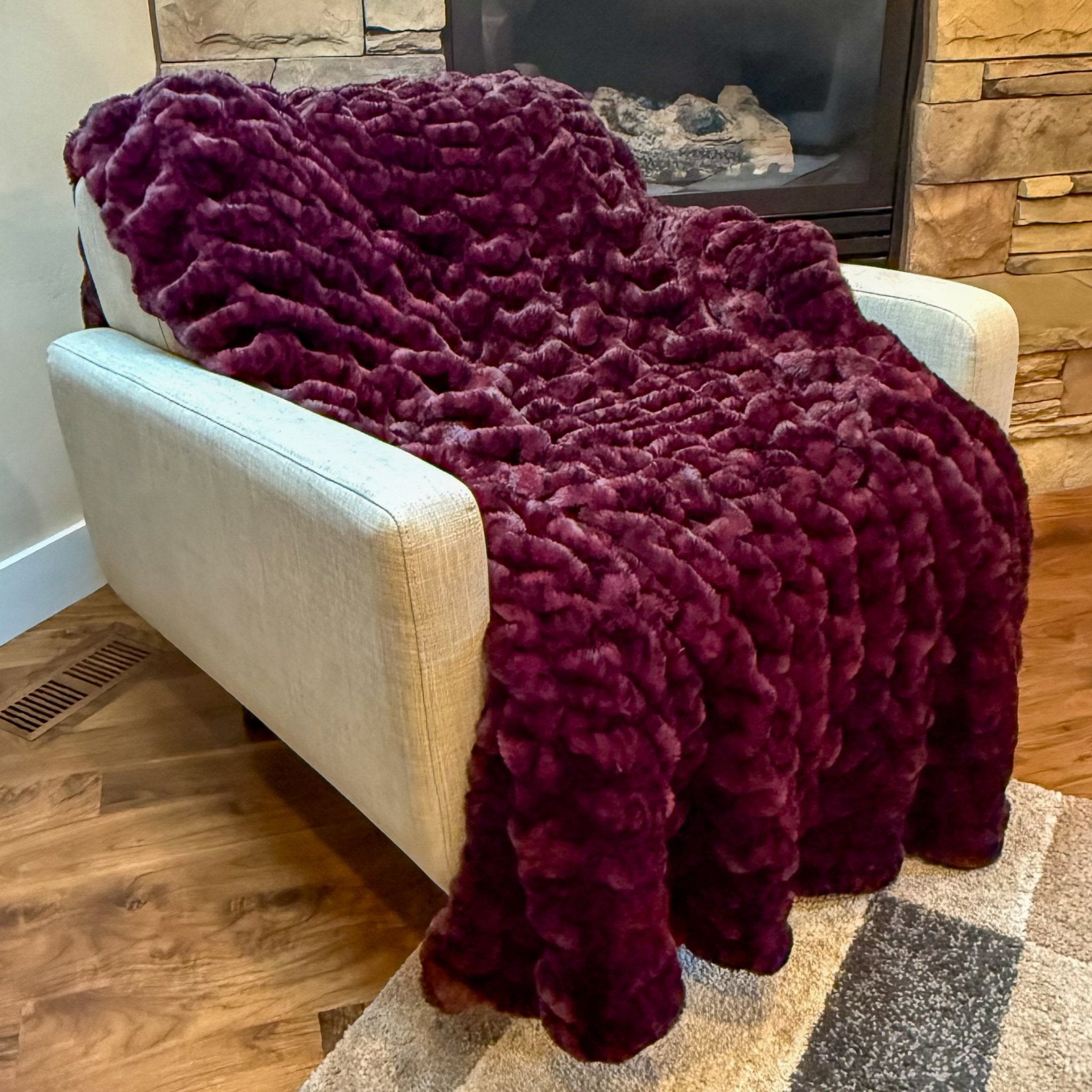 Minky Cuddle Blanket Luxe Milan Cheetah Merlot - On Pins & Needles Quilting Co.