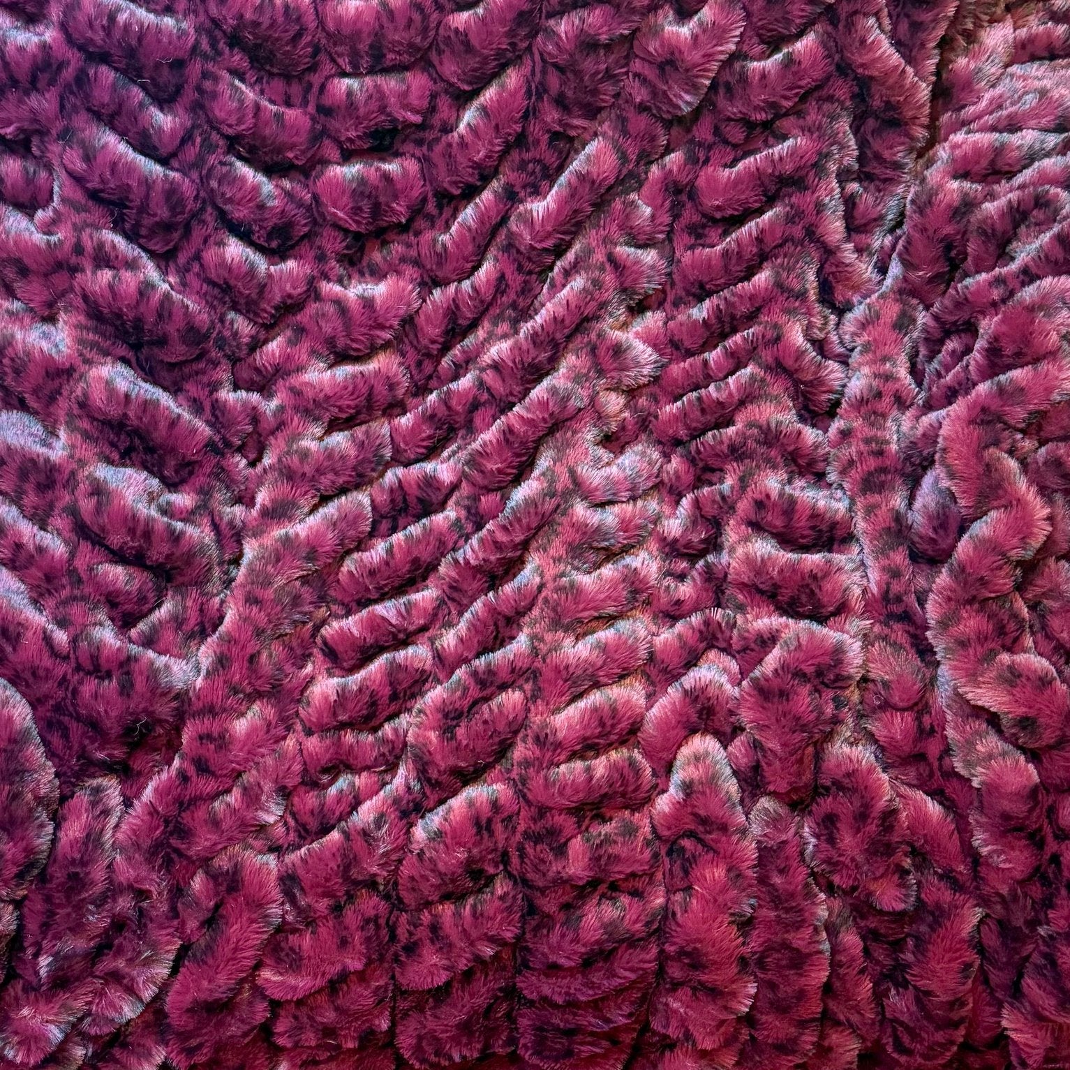 Minky Cuddle Blanket Luxe Milan Cheetah Merlot - On Pins & Needles Quilting Co.