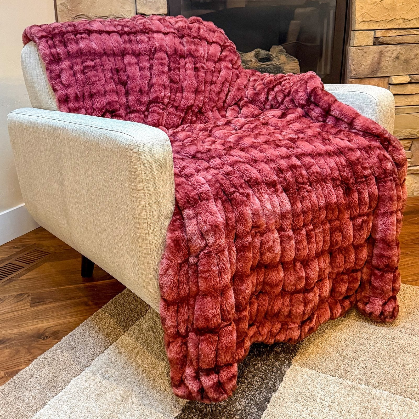 Minky Cuddle Blanket Luxe Milan Enzo Desert Rose - On Pins & Needles Quilting Co.