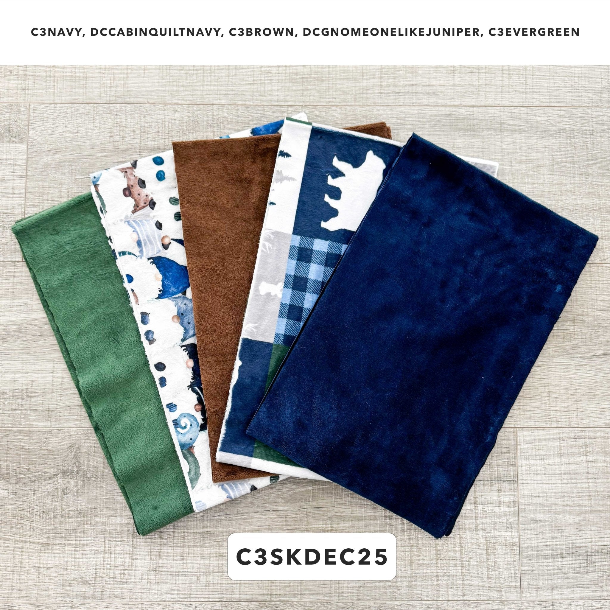 Monthly Bundle 5 Pack of 10" x 60" Cuddle Strips (December) - Shannon Fabrics - On Pins & Needles Quilting Co.