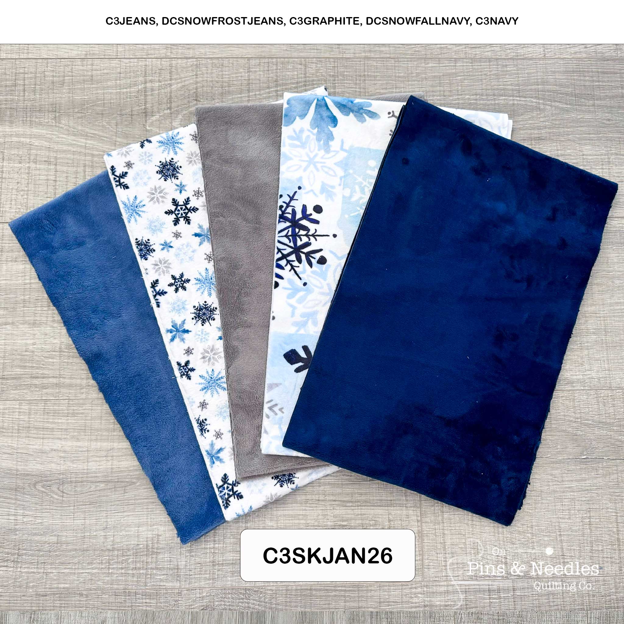 Monthly Bundle 5 Pack of 10" x 60" Cuddle Strips (January) - Shannon Fabrics