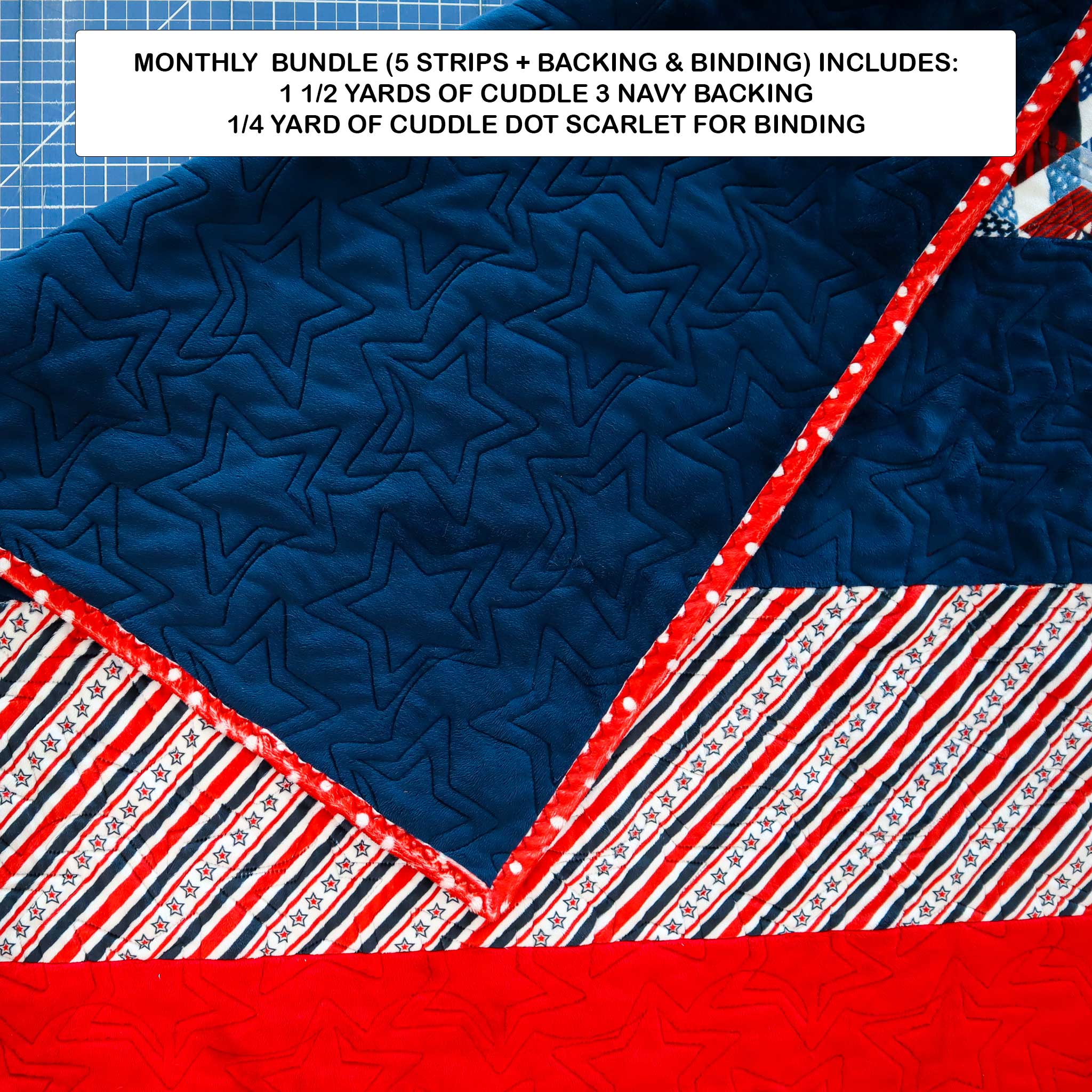 Monthly Bundle 5 Pack of 10" x 60" Cuddle Strips (July) - Shannon Fabrics - On Pins & Needles Quilting Co.