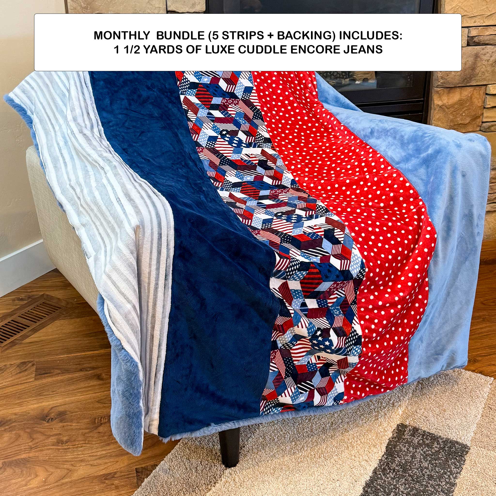 Monthly Bundle 5 Pack of 10" x 60" Cuddle Strips (July26) - Shannon Fabrics - On Pins & Needles Quilting Co.