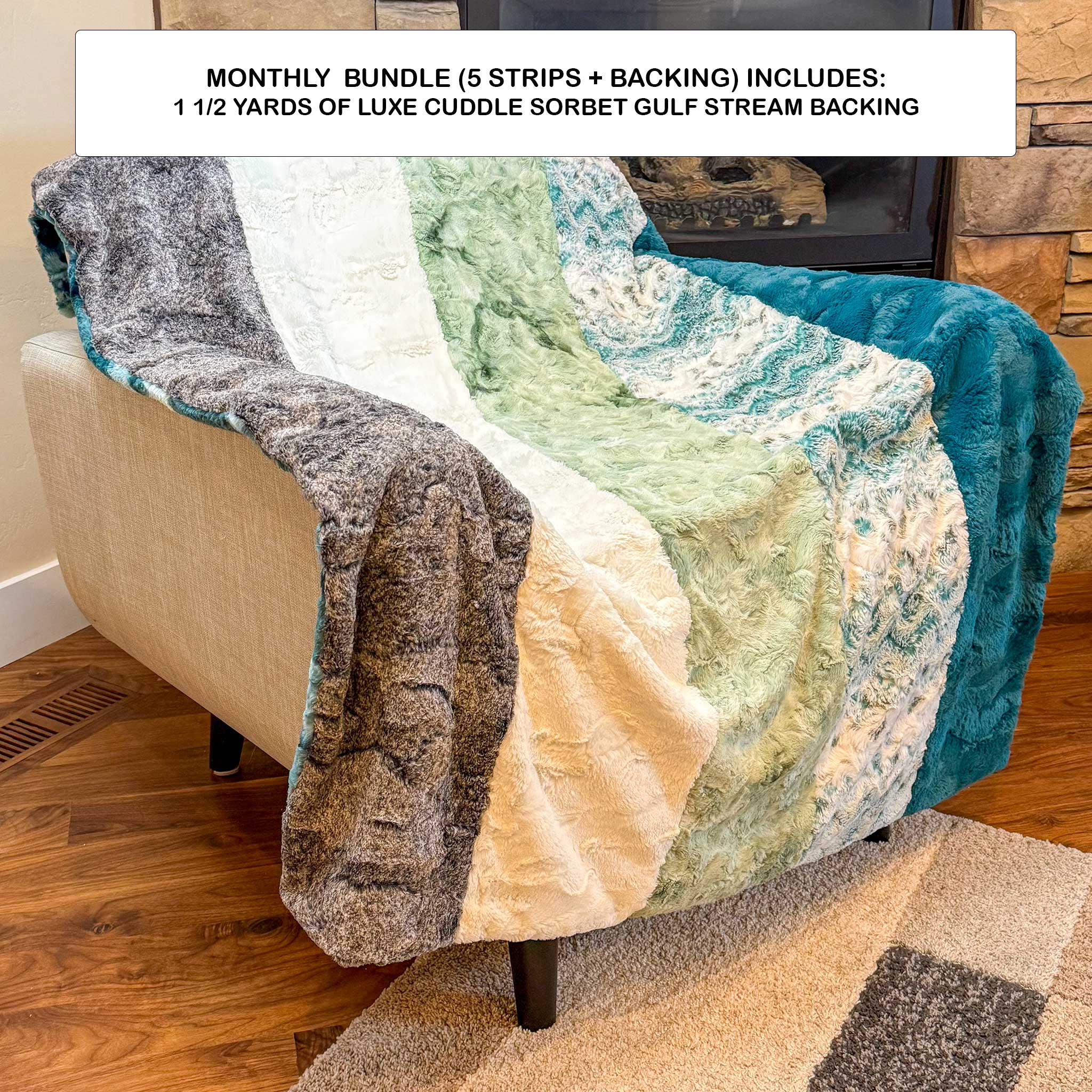 Monthly Bundle 5 Pack of 10" x 60" Luxe Cuddle Strips (Aug26) - Shannon Fabrics - On Pins & Needles Quilting Co.