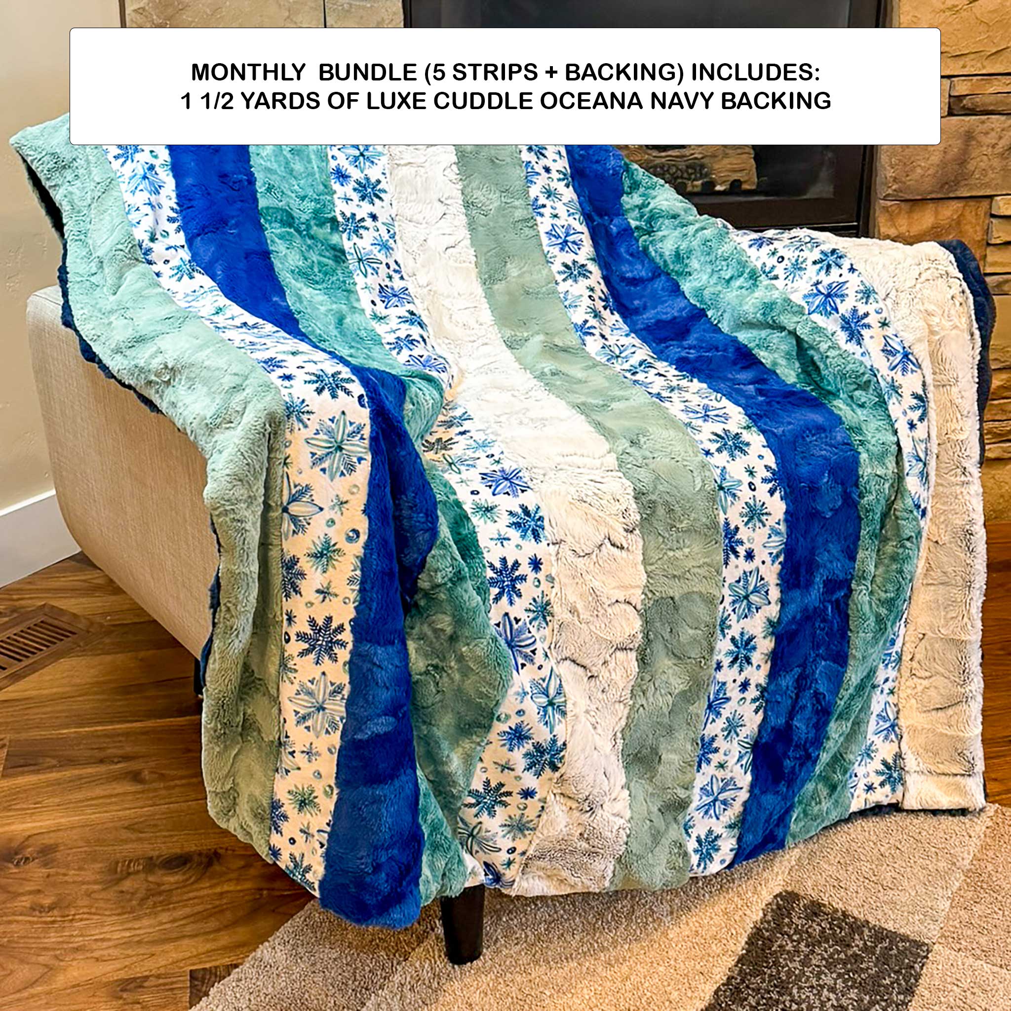 Monthly Bundle 5 Pack of 10" x 60" Luxe Cuddle Strips (January) - Shannon Fabrics