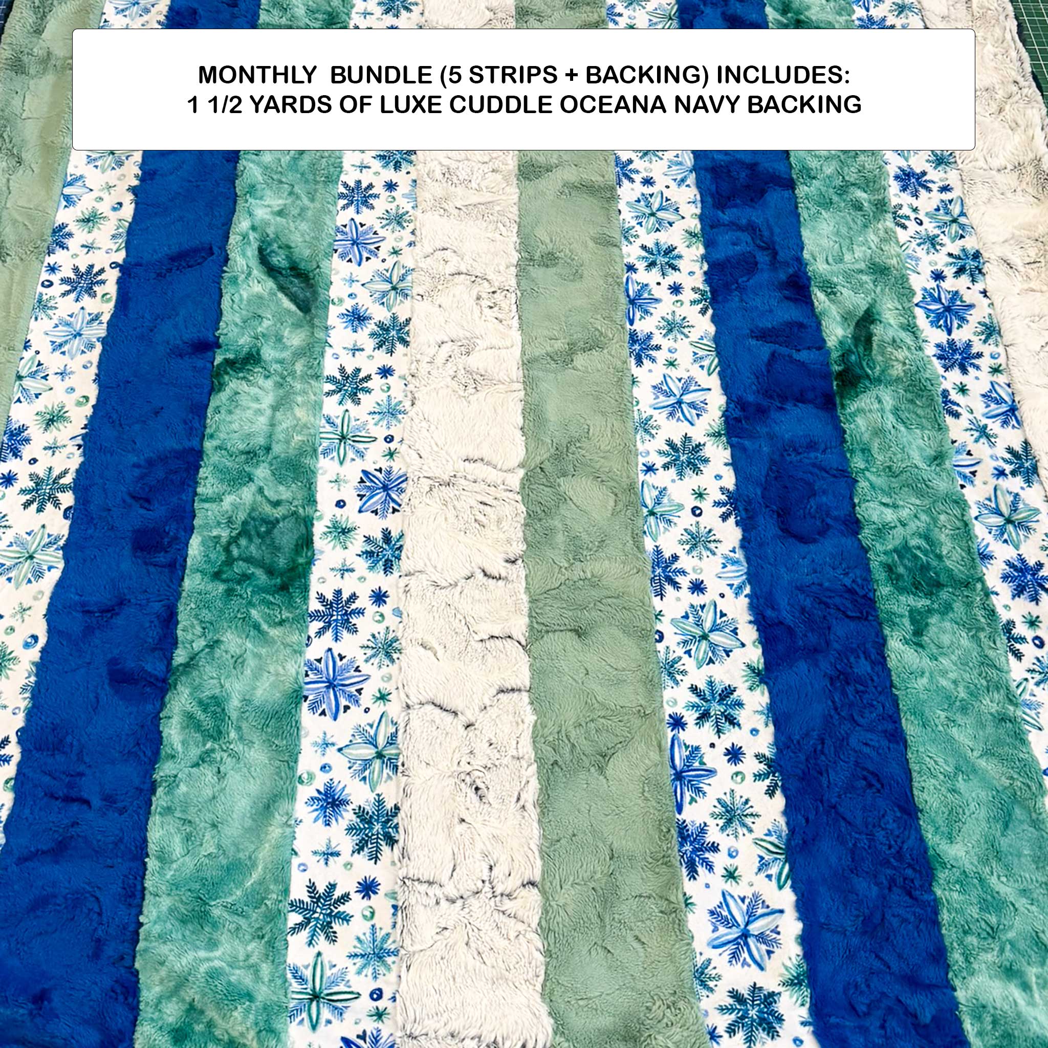 Monthly Bundle 5 Pack of 10" x 60" Luxe Cuddle Strips (January) - Shannon Fabrics