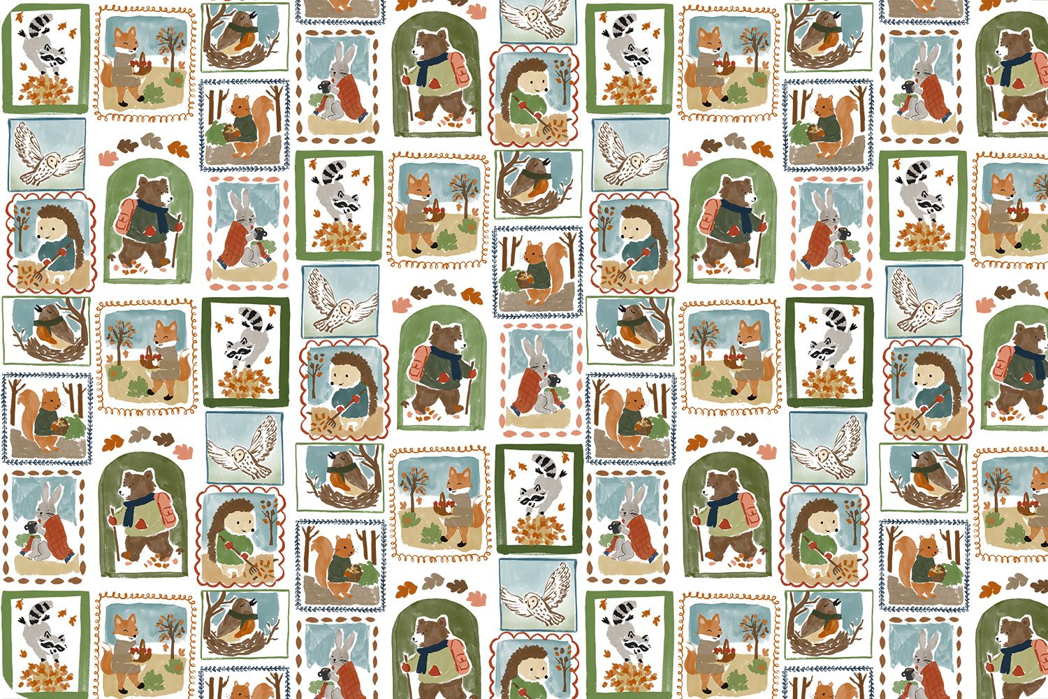 Shannon Fabrics Acorn Woods Digital Cuddle Multi Minky Fabric - On Pins & Needles Quilting Co.