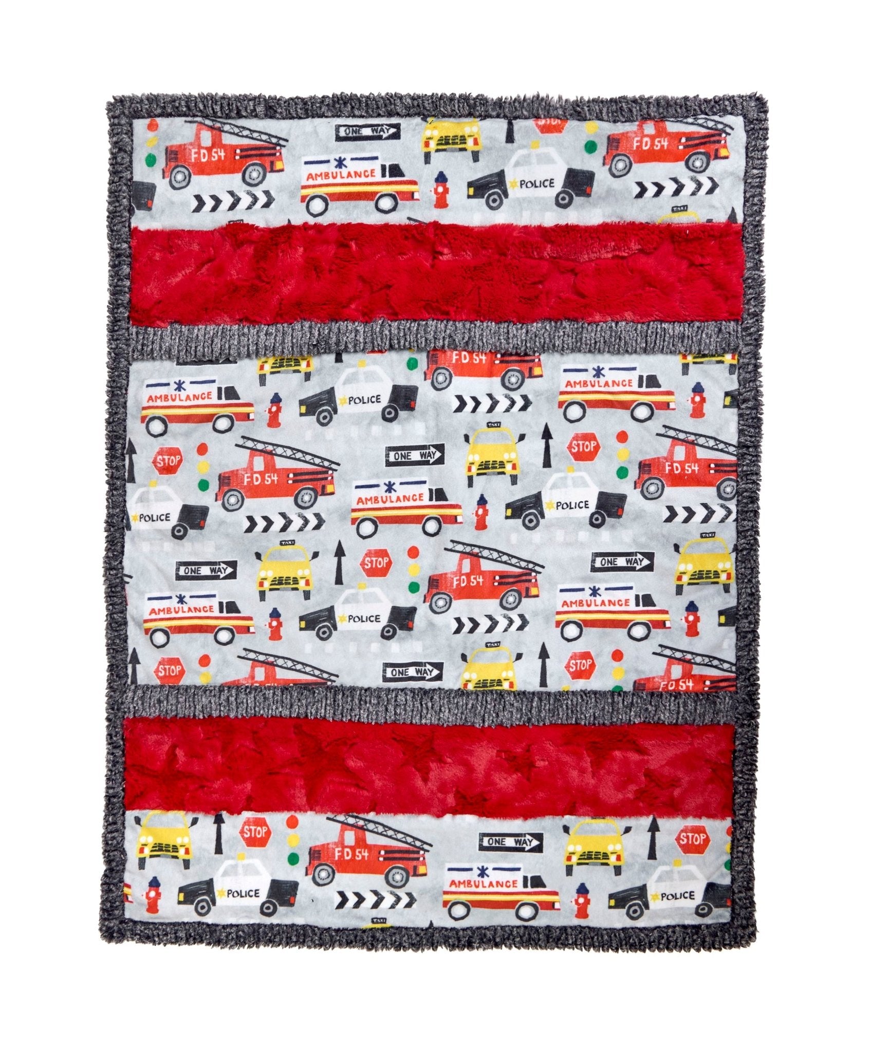 Shannon Fabrics Bambino Road Rescue Cuddle Minky Blanket Kit 28"x37" - On Pins & Needles Quilting Co.