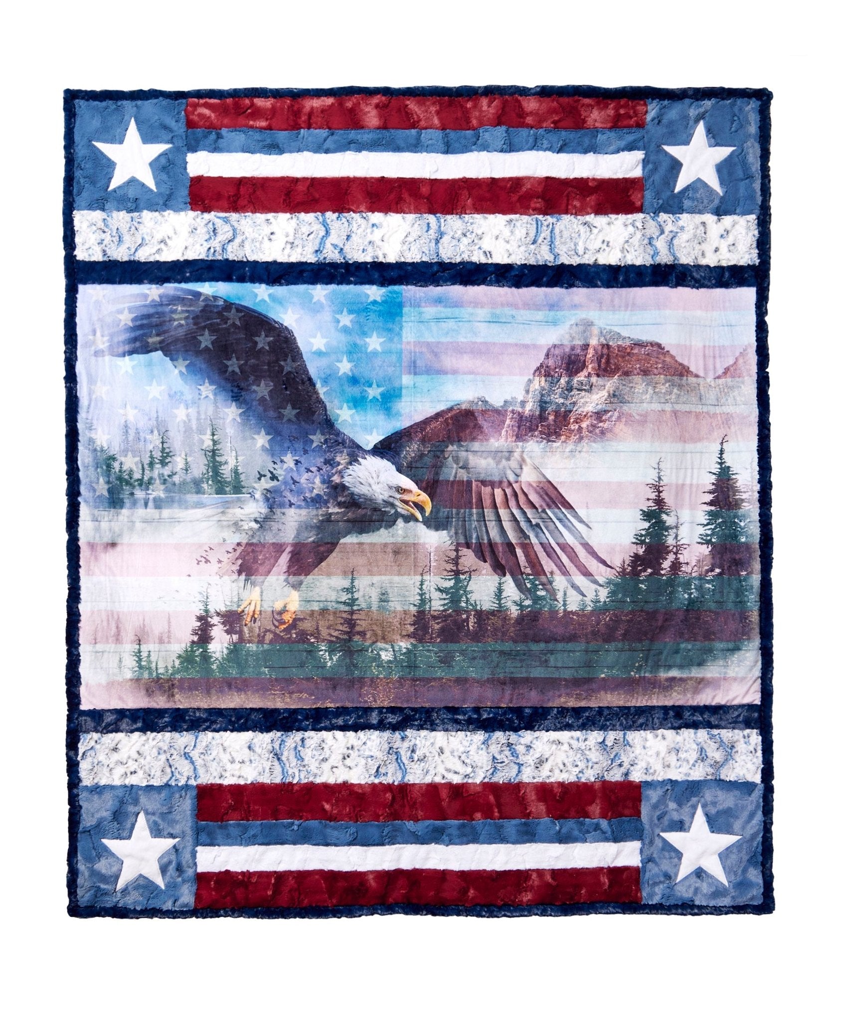 Shannon Fabrics Borderline Home of the Brave Cuddle Minky Blanket Kit 58"x68" - On Pins & Needles Quilting Co.