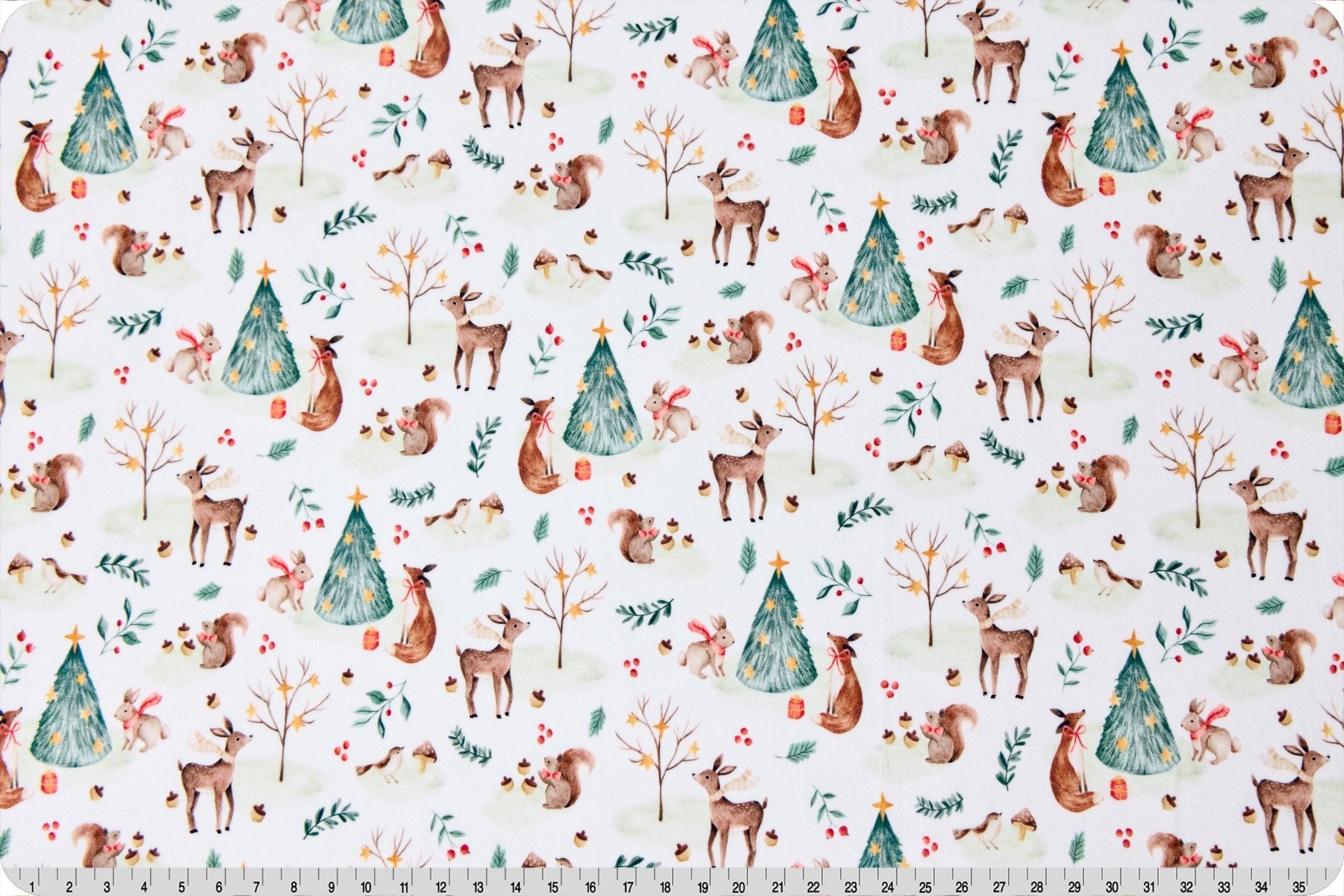 Shannon Fabrics Digital Cuddle Festive Forest Multi Minky Fabric - On Pins & Needles Quilting Co.