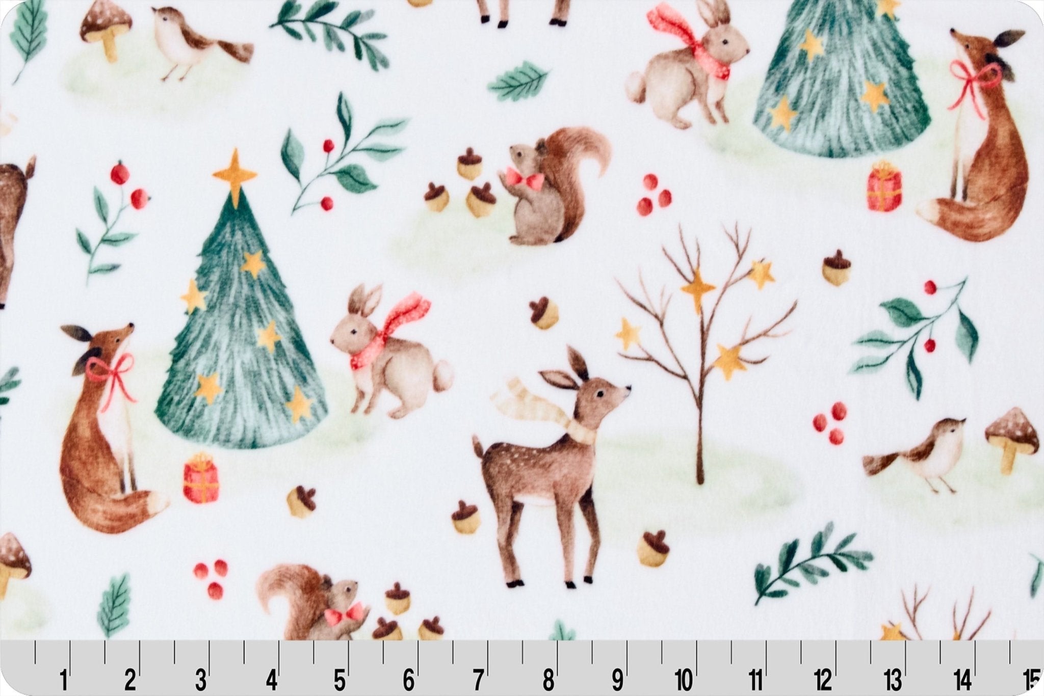 Shannon Fabrics Digital Cuddle Festive Forest Multi Minky Fabric - On Pins & Needles Quilting Co.