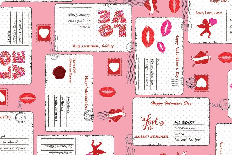 Shannon Fabrics Digital Cuddle Sending Love Blush Valentine Minky Fabric - On Pins & Needles Quilting Co.