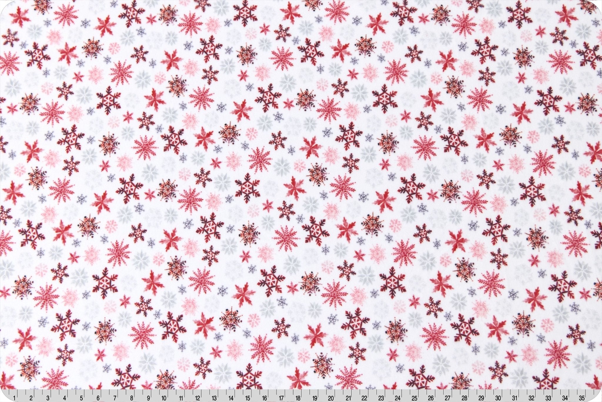 Shannon Fabrics Digital Cuddle Snow Frost Scarlet Minky Fabric - On Pins & Needles Quilting Co.