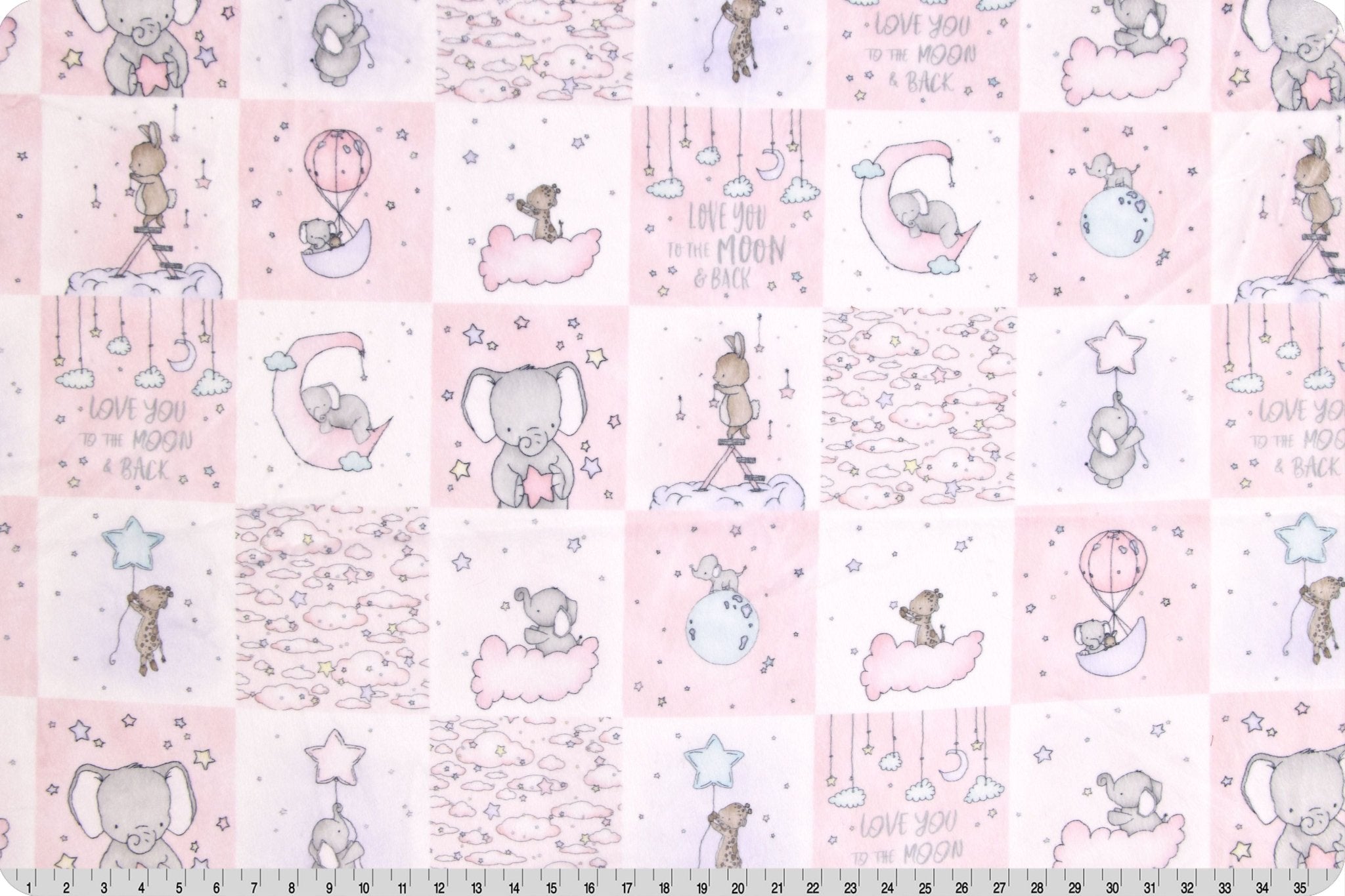 Shannon Fabrics Digital Cuddle Sweet Melody Design Sweet Dreams Pink Minky Fabric - On Pins & Needles Quilting Co.