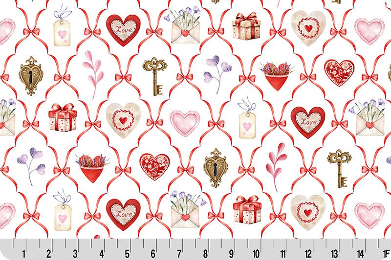 Shannon Fabrics Key To My Heart Digital Cuddle Multi Minky Fabric