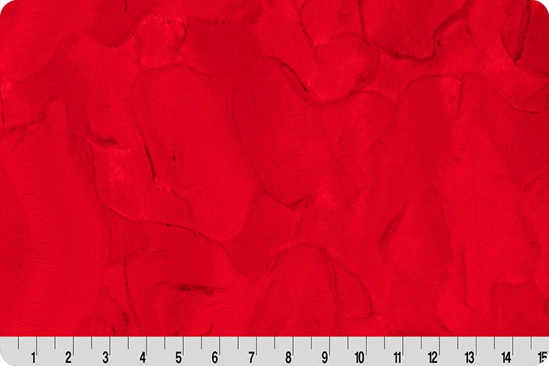 Shannon Fabrics Luxe Cuddle Hide Red Minky Fabric - On Pins & Needles Quilting Co.