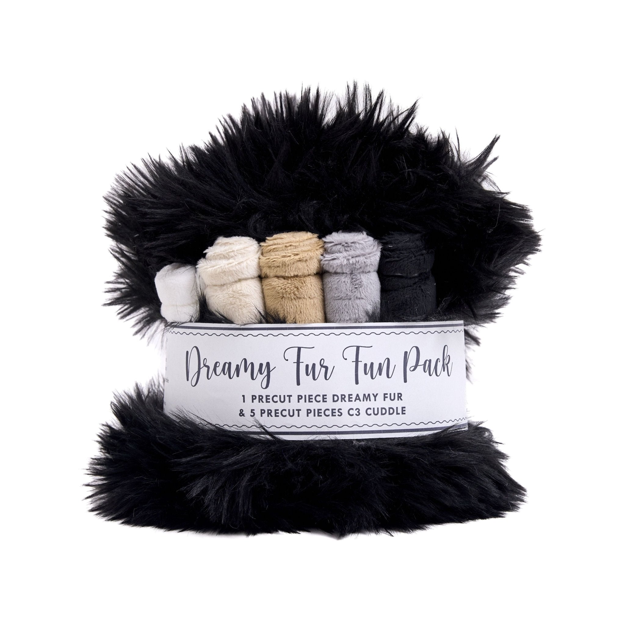 Shannon Fabrics Luxe Dreamy Fur Fun Pack Black Minky Fabric - On Pins & Needles Quilting Co.