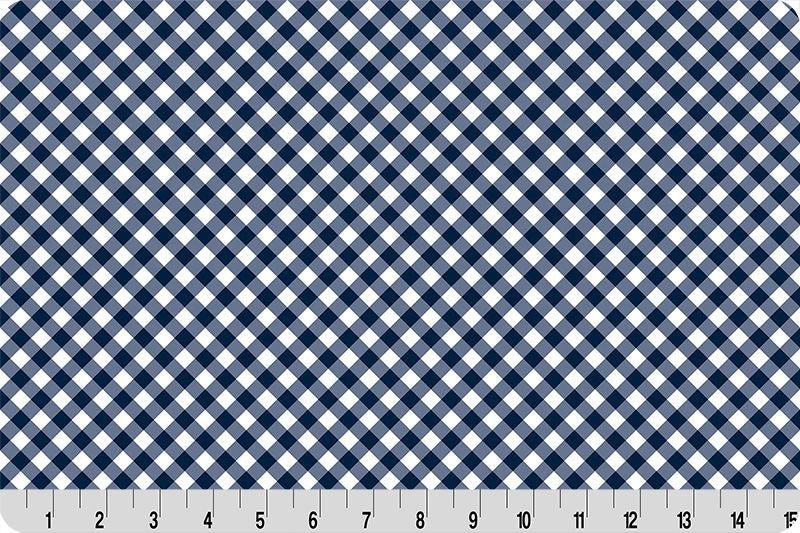 Shannon Fabrics Quilting Cuddle Barely Basics Gingham Navy 1.5mm 44" Wide Minky Fabric - On Pins & Needles Quilting Co.