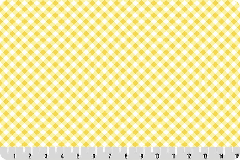 Shannon Fabrics Quilting Cuddle Barely Basics Gingham Sunshine 1.5mm 44" Wide Minky Fabric - On Pins & Needles Quilting Co.