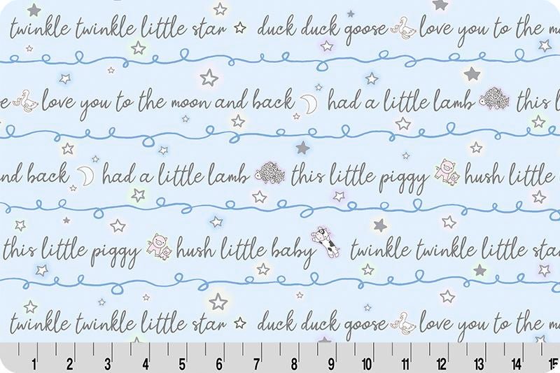 Shannon Fabrics Quilting Cuddle Goodnight Farm Lullaby Pastel 1.5mm 44" Wide Minky Fabric