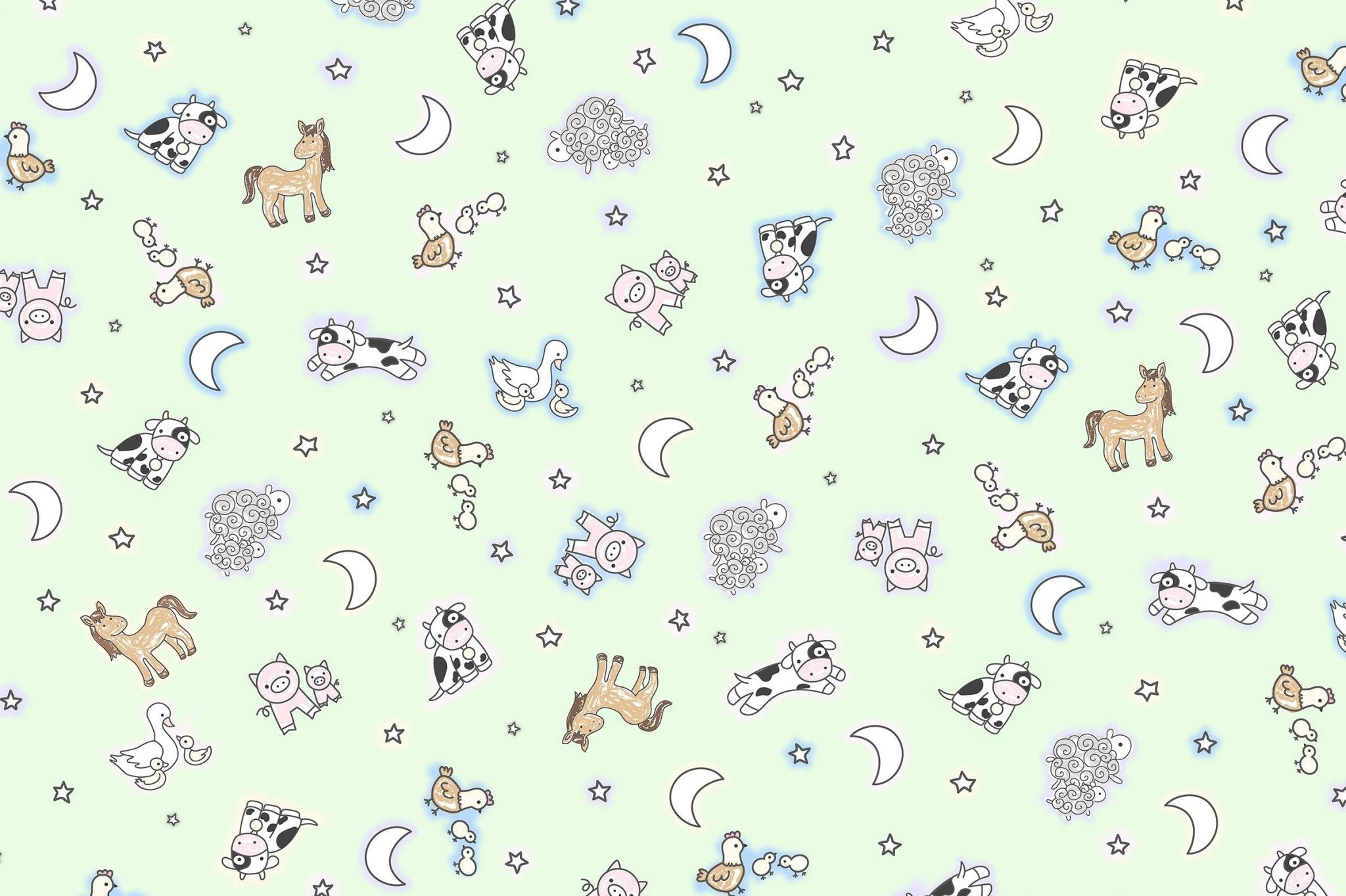 Shannon Fabrics Quilting Cuddle Goodnight Farm Sleepy Farm Pastel 1.5mm 44" Wide Minky Fabric