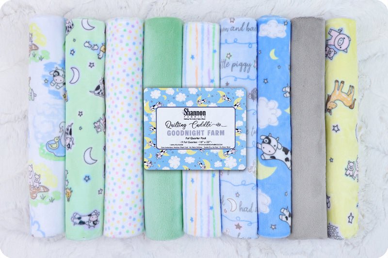 Shannon Fabrics Quilting Cuddle Minky Fabric Fat Quarter Pack Goodnight Farm
