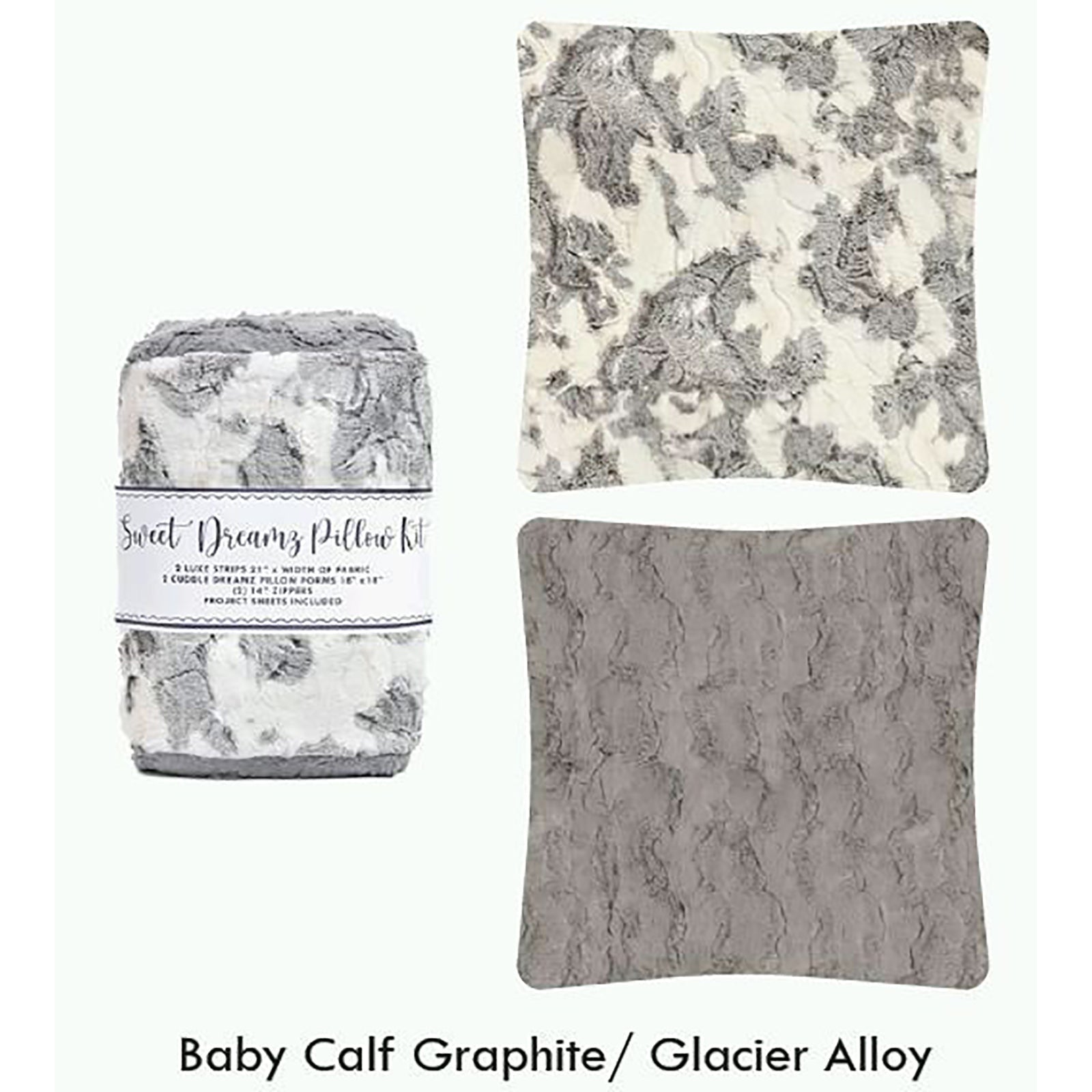 Shannon Fabrics Sweet Dreamz Pillow Kit Luxe Cuddle Baby Calf Graphite - On Pins & Needles Quilting Co.