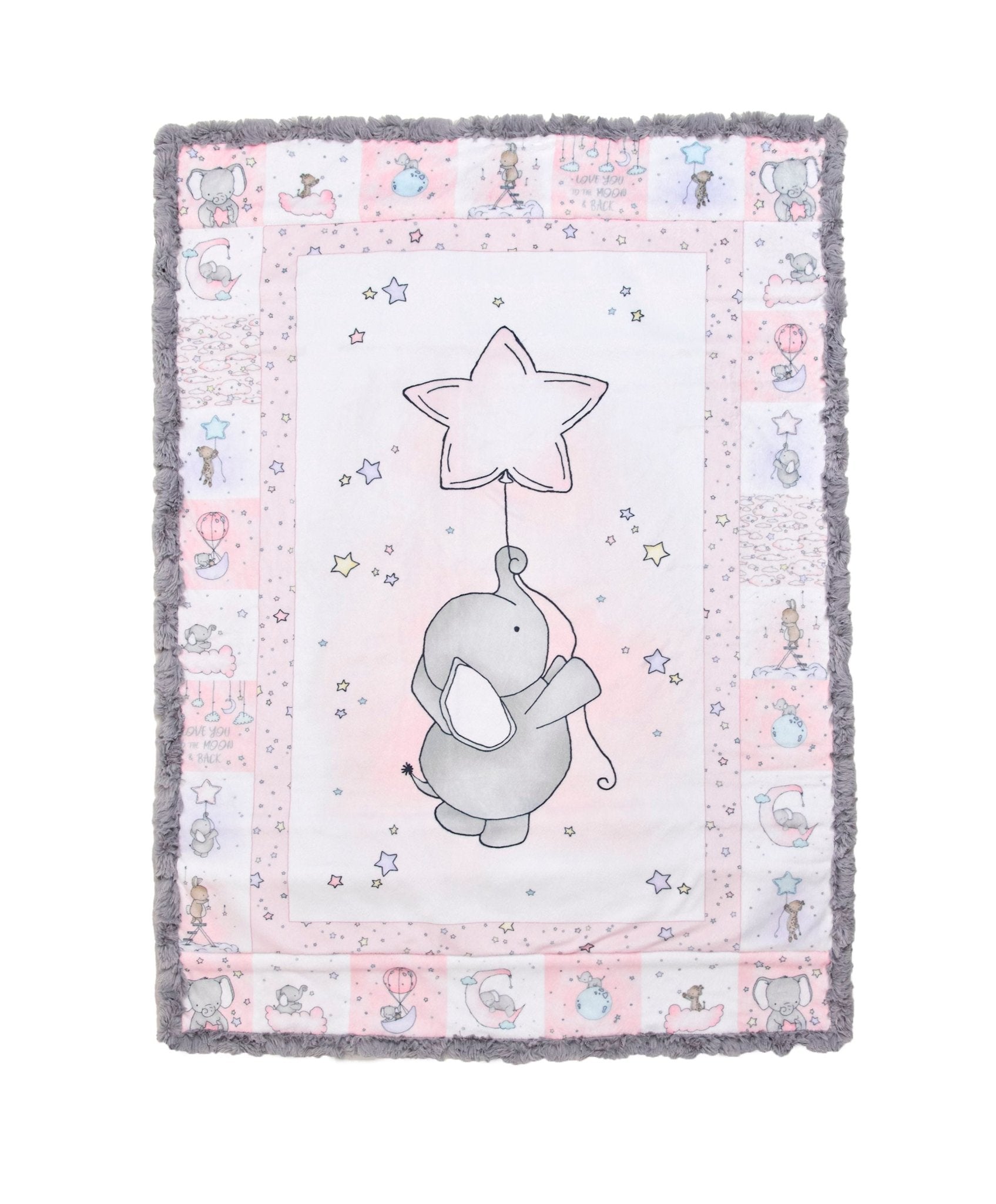 Shannon Fabrics Tiny Tails Sweet Pea Emma Cuddle Minky Blanket Kit 29"x41" - On Pins & Needles Quilting Co.