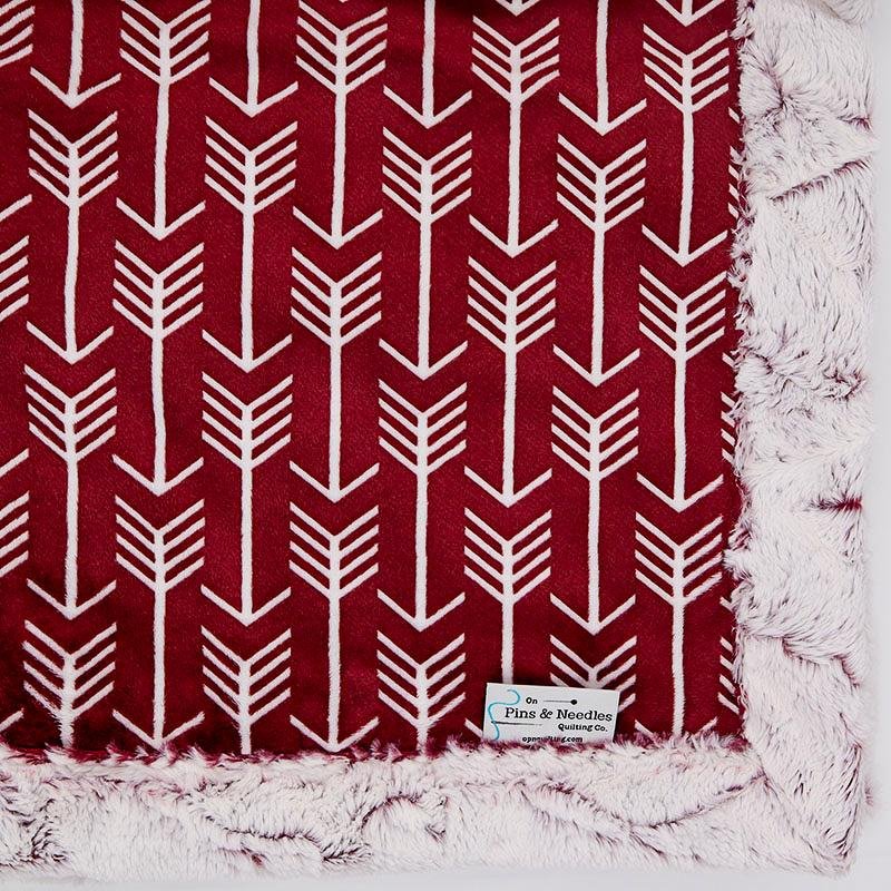Archer Merlot Print & Frosted Merlot Luxe Soft Minky Blanket - On Pins & Needles Quilting Co.