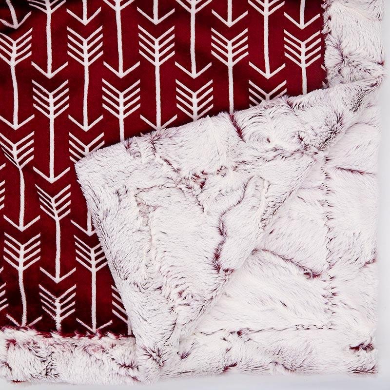 Archer Merlot Print & Frosted Merlot Luxe Soft Minky Blanket - On Pins & Needles Quilting Co.