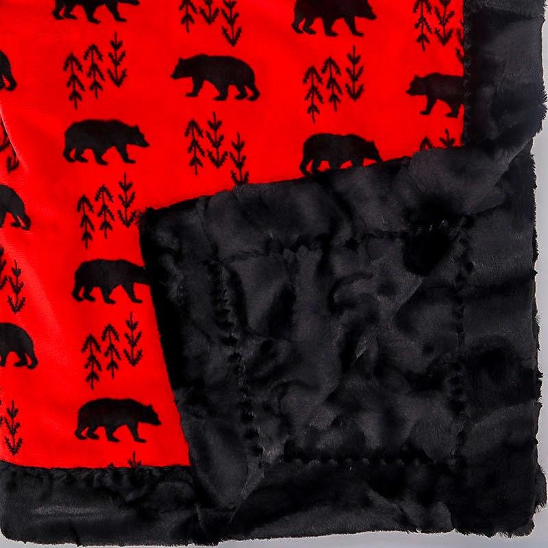 Bearfoot Scarlet Print & Hide Caviar Luxe Soft Minky Blanket - On Pins & Needles Quilting Co.