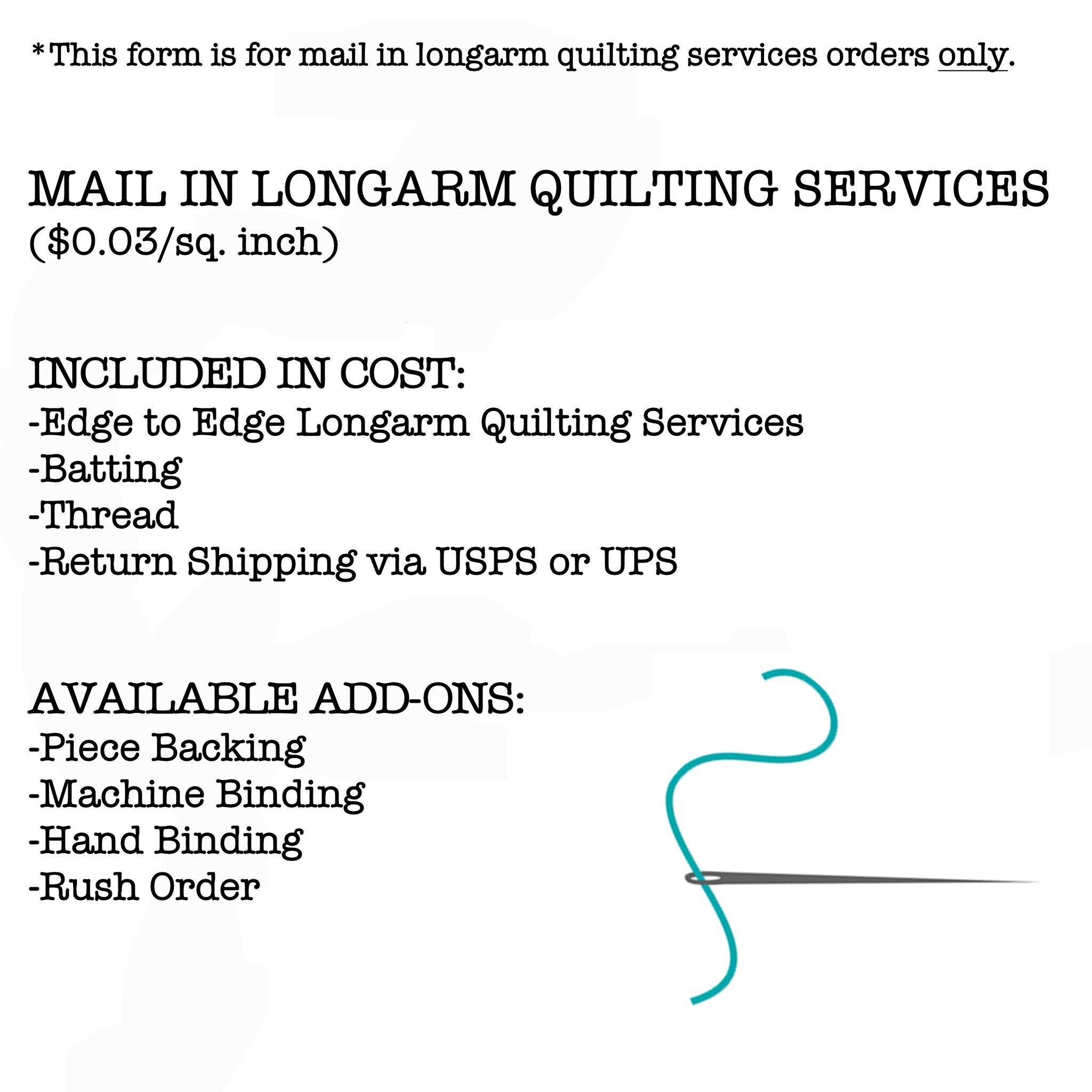 Mail in Edge to Edge Longarm Quilting Services - On Pins & Needles Quilting Co.