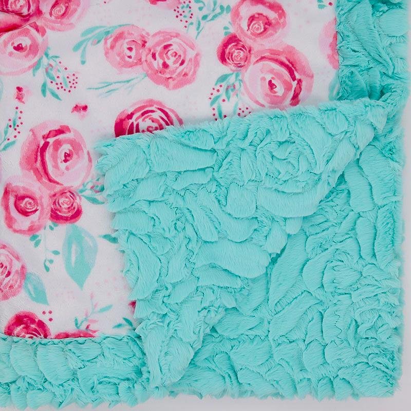 Rosie Blush Print & Demi Rose Aruba Luxe Soft Minky Blanket - On Pins & Needles Quilting Co.