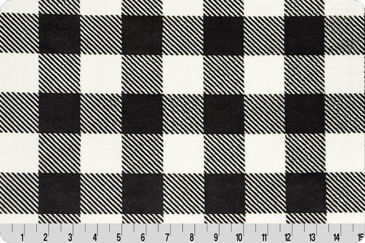 Shannon Cuddle Minky Buffalo Check Black and White (PRICE PER 1/2 YARD) - On Pins & Needles Quilting Co.